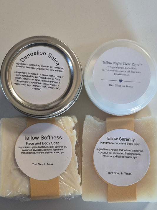 Tallow and Dandelion Skin Care Bundle